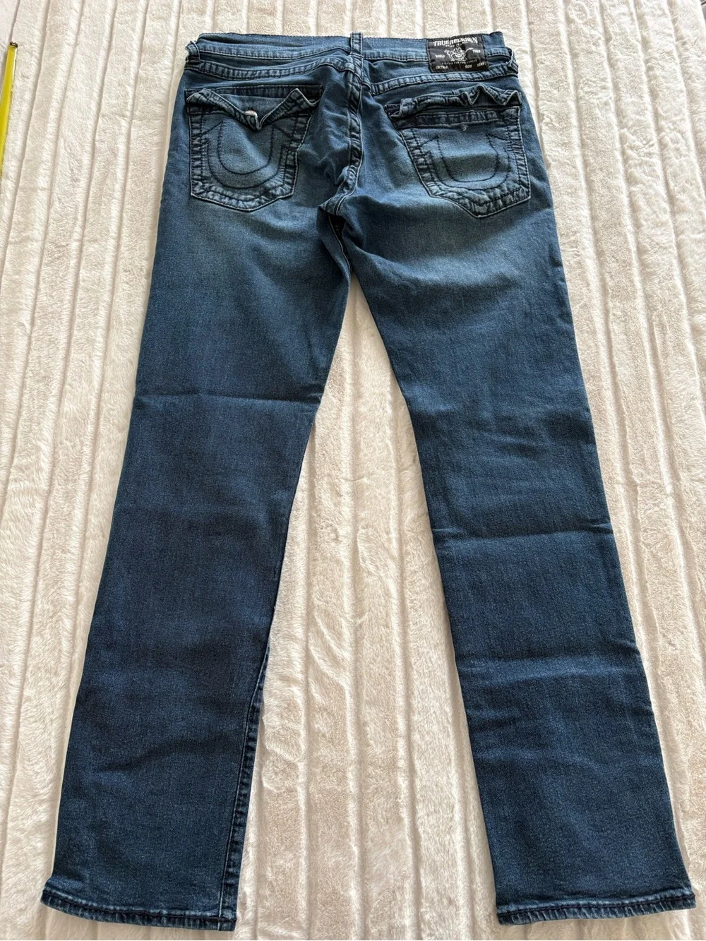 True Religion Geno Relaxed Slim Men's Jeans Size 33/32 Dark Wash Blue Denim